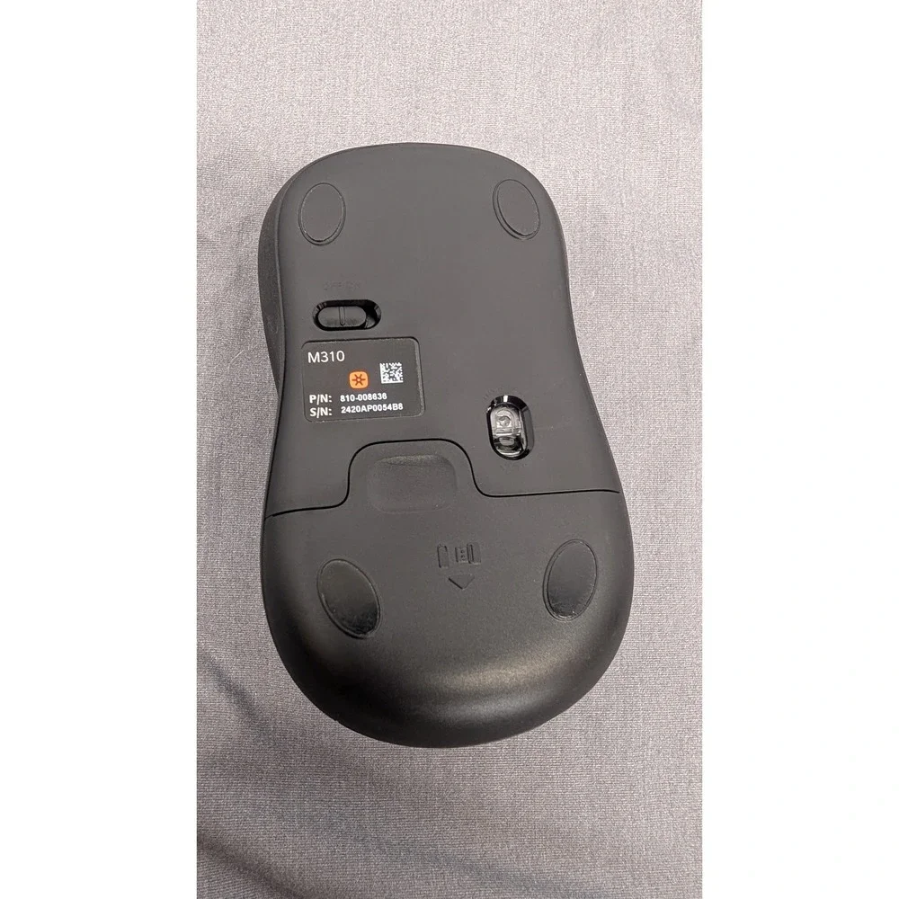 Logitech M310 810-008638 Wireless Optical Mouse Charcoal  Full-Size w/Dongle